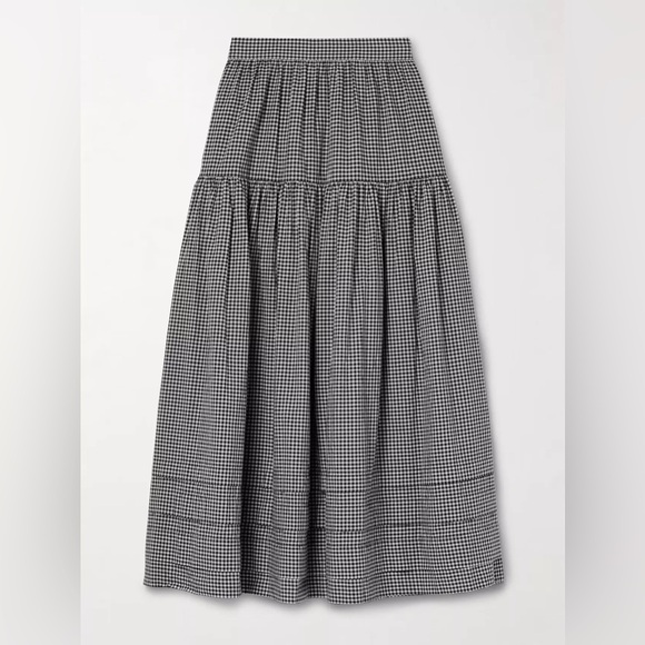 Doen Dresses & Skirts - DOEN Sebastiane Skirt La Maddalena Gingham Black White Organic Cotton Sz XL